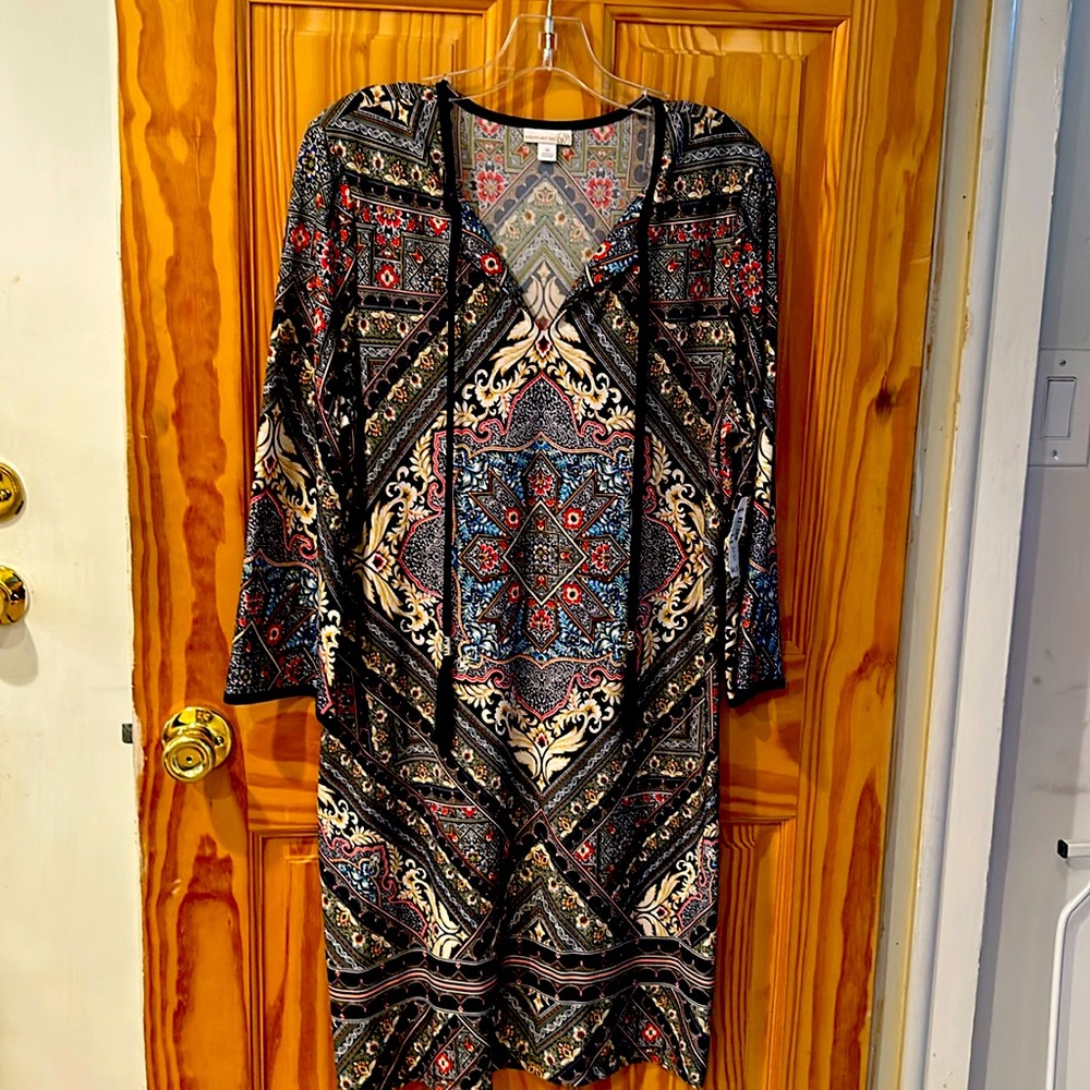 Multicolored print dress
